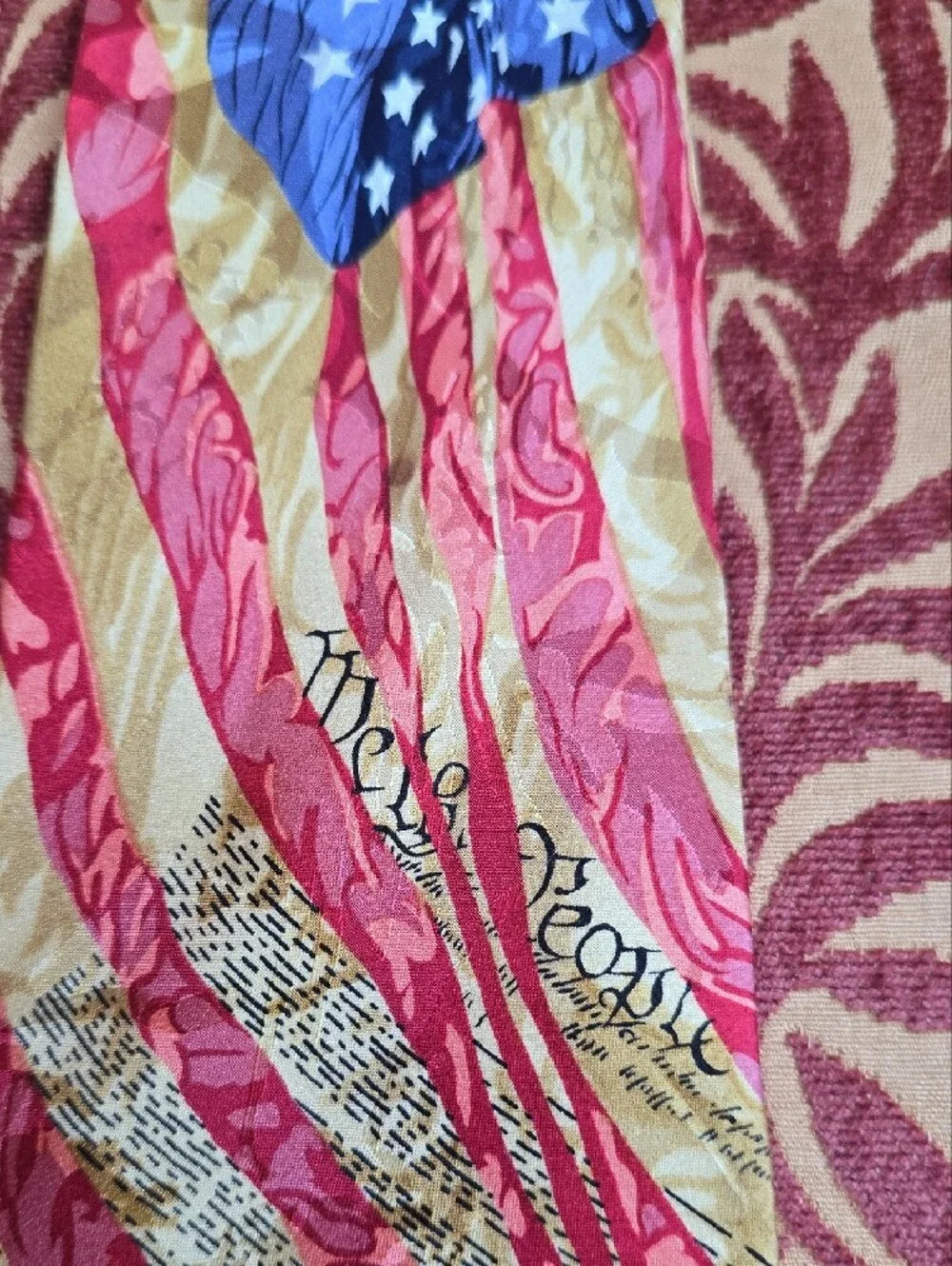 Patriotic Red, Blue and Gold Novelty Men's Tie